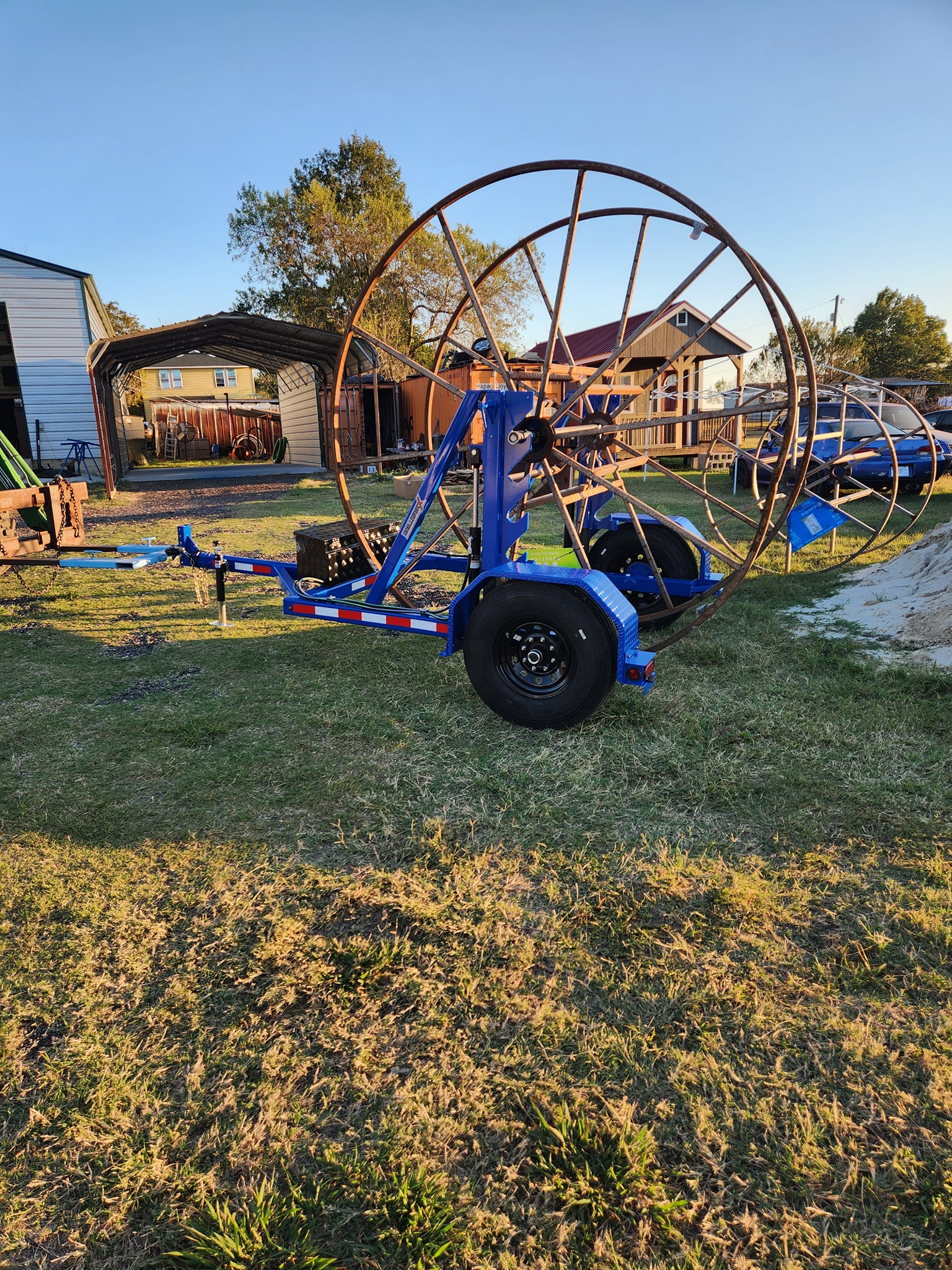 Blue Cable Reel Trailer