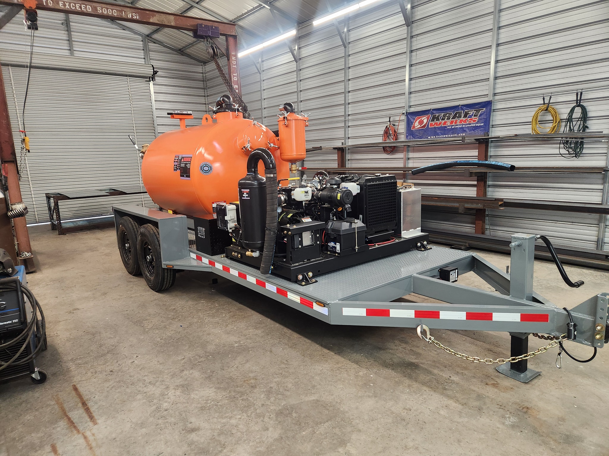 Orange-Gray Vacuum Trailer
