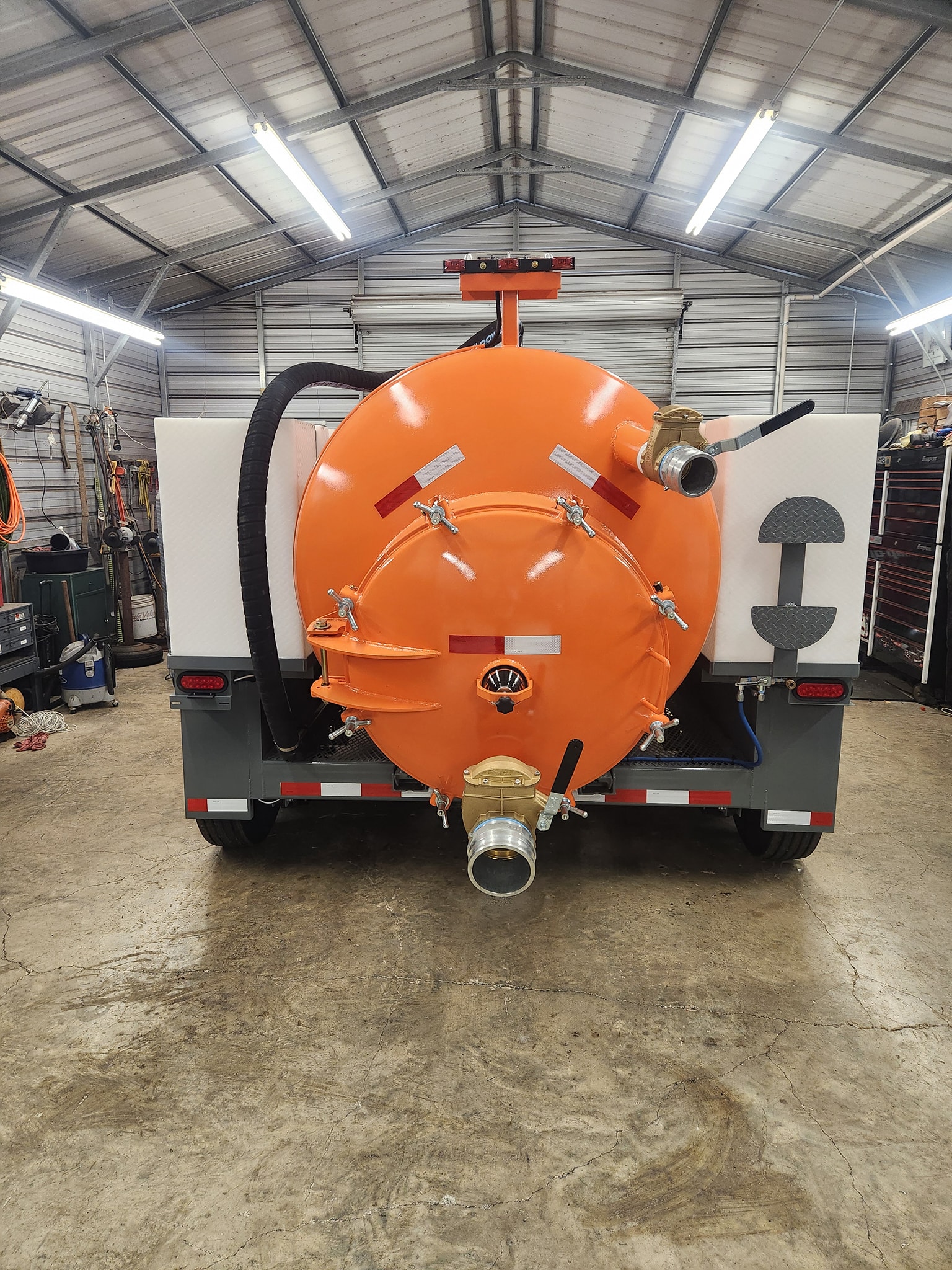 Orange-Gray Vacuum Trailer