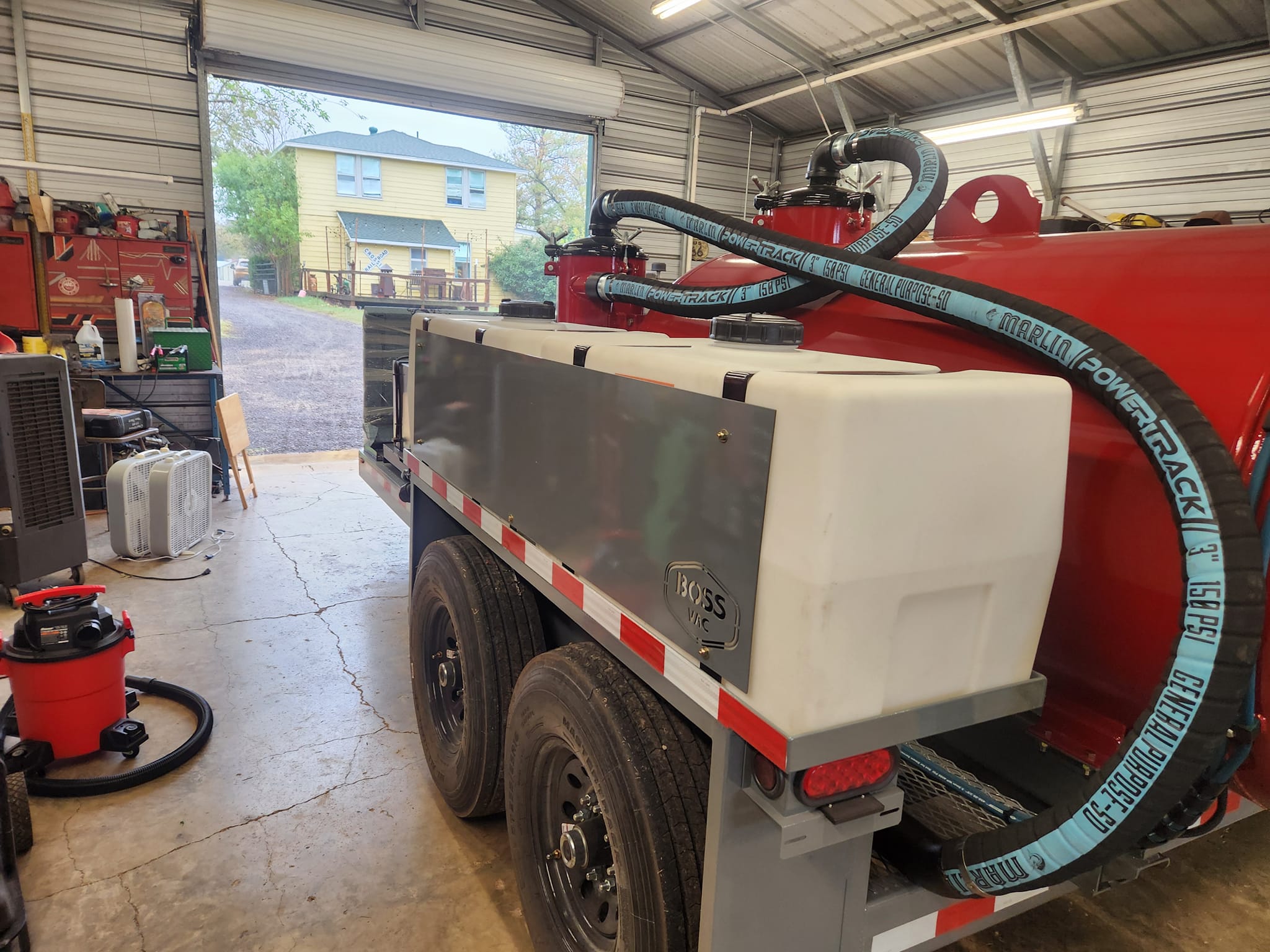 Red-Gray Vacuum Trailer